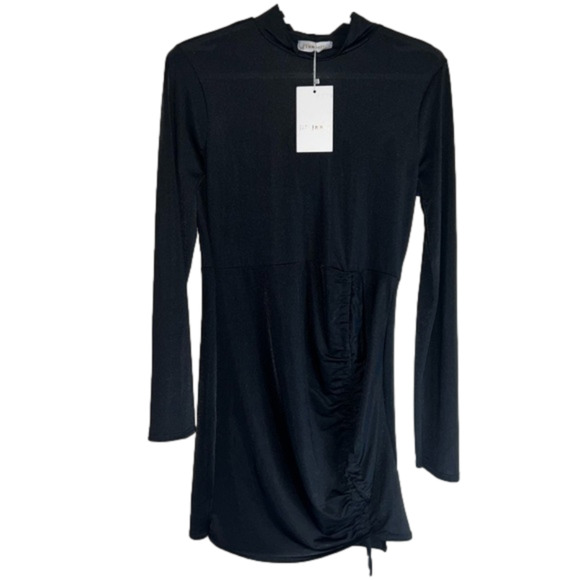 Femme Luxe black long sleeve Bodycon Adjustable Mini Dress, Women’s Size 6 - Picture 1 of 6